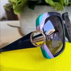 Emilio Pucci Black Sunglasses with Bright Yellow Case Emilio Pucci | Accessories | Emilio Pucci Black And Yellow  main image 4